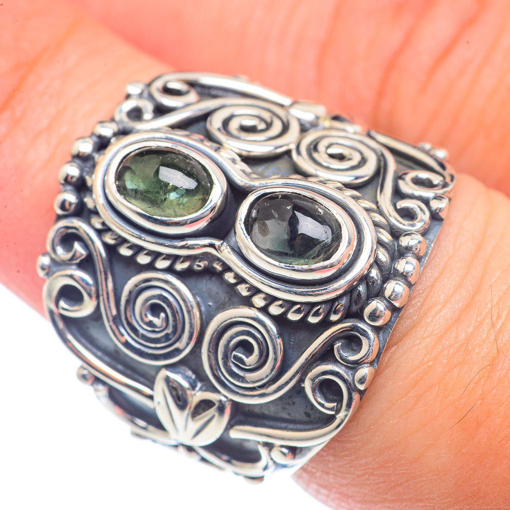 Green Tourmaline Rings handcrafted by Anasilvercos - RING71901