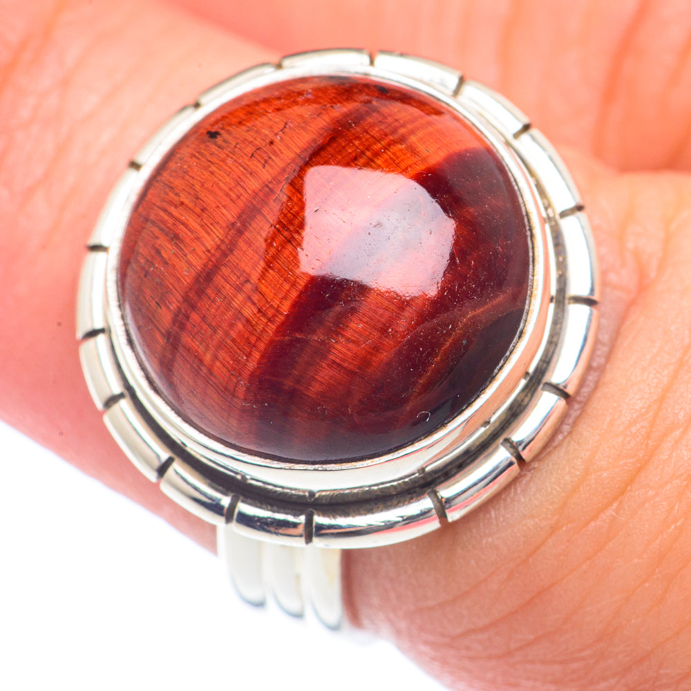 Red Tiger Eye Rings handcrafted by Anasilvercos - RING71907