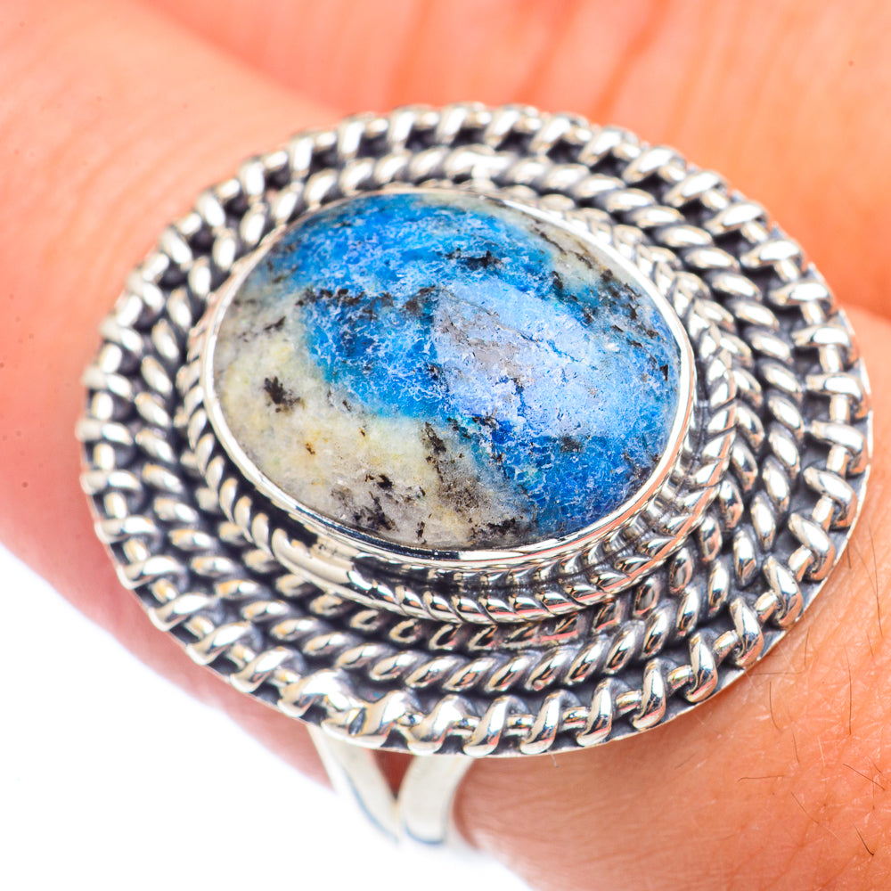 K2 Blue Azurite Rings handcrafted by Anasilvercos - RING71931