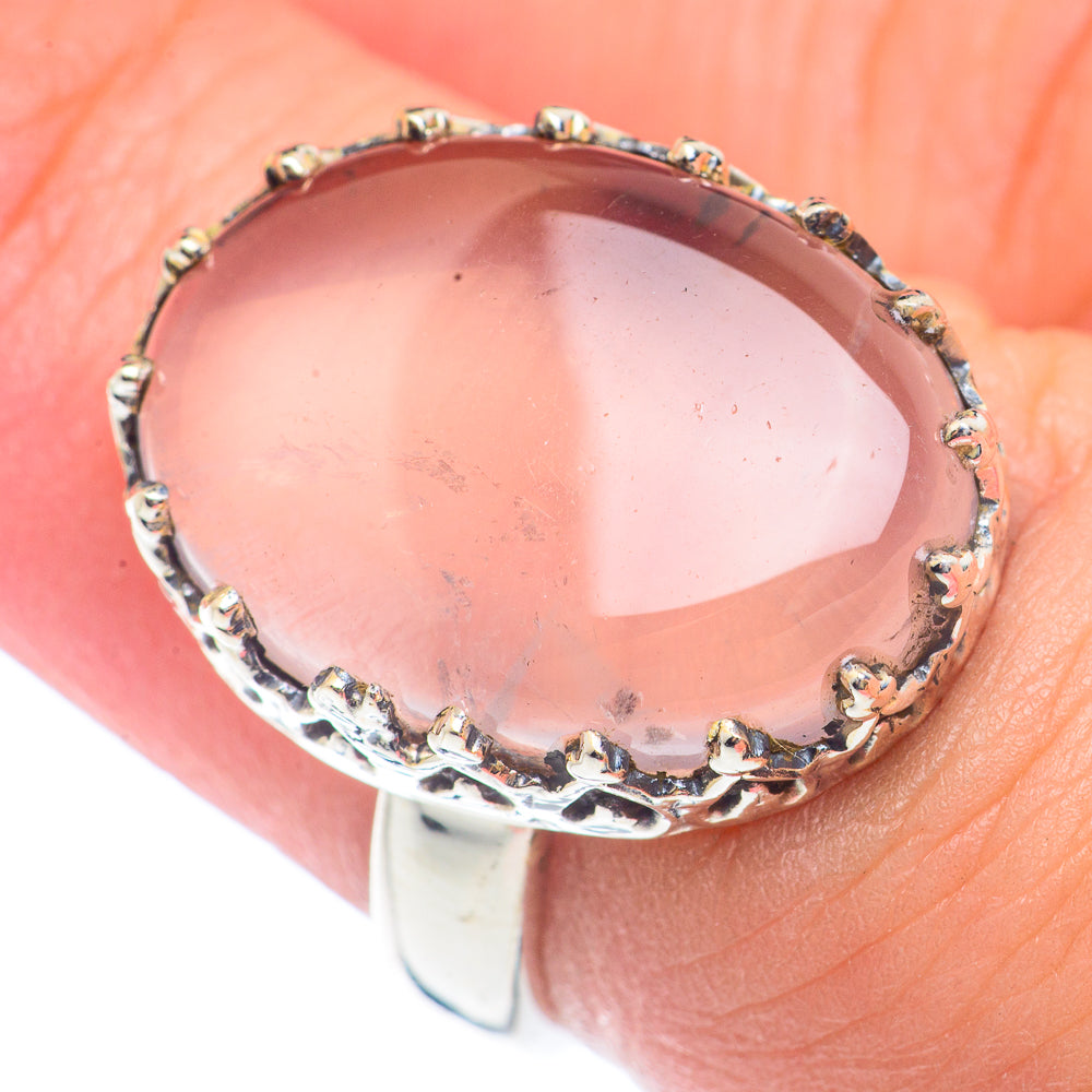 Rose Quartz Rings handcrafted by Anasilvercos - RING71946