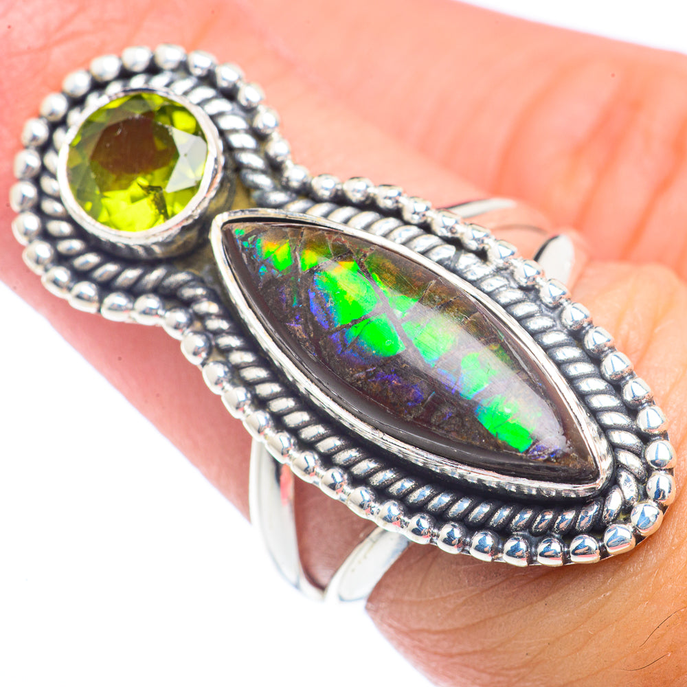 Ammolite Rings handcrafted by Anasilvercos - RING72003