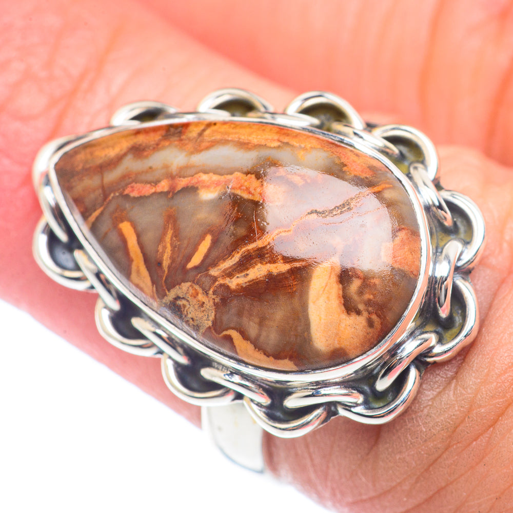 Petrified Wood Rings handcrafted by Anasilvercos - RING72006