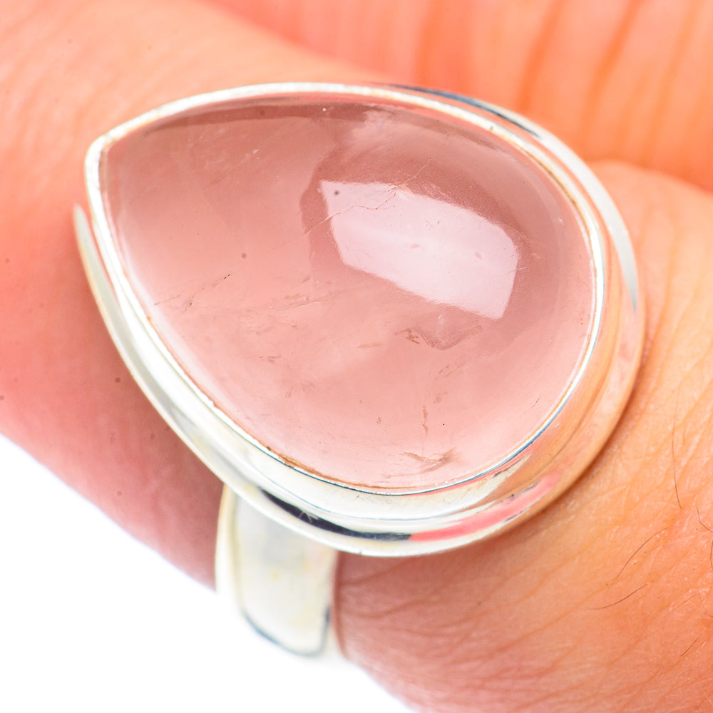 Rose Quartz Rings handcrafted by Anasilvercos - RING72012