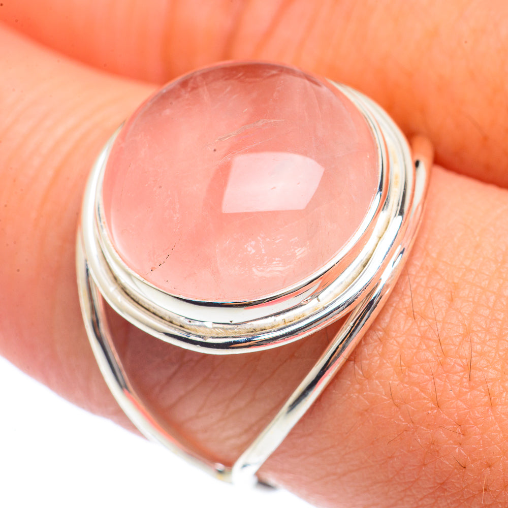 Rose Quartz Rings handcrafted by Anasilvercos - RING72015