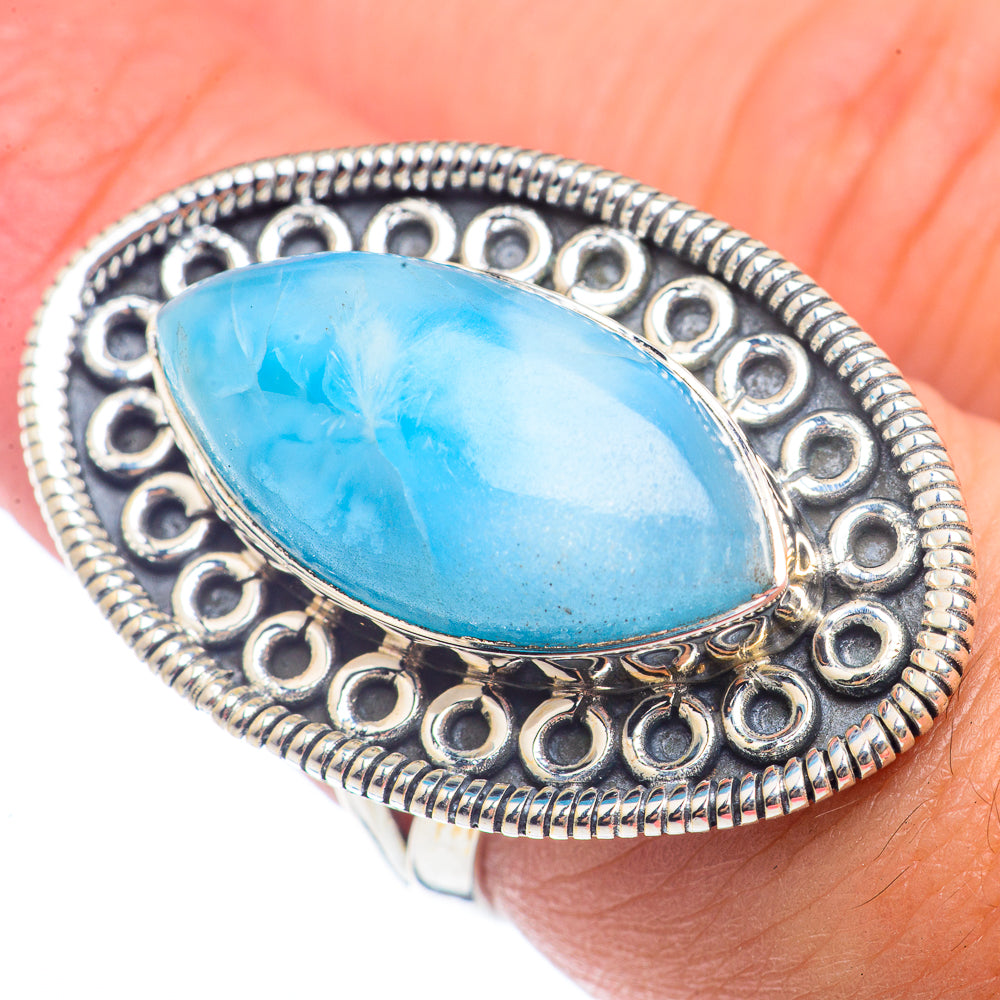 Larimar Rings handcrafted by Anasilvercos - RING72082