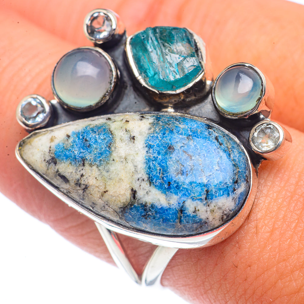 K2 Blue Azurite Rings handcrafted by Anasilvercos - RING72085