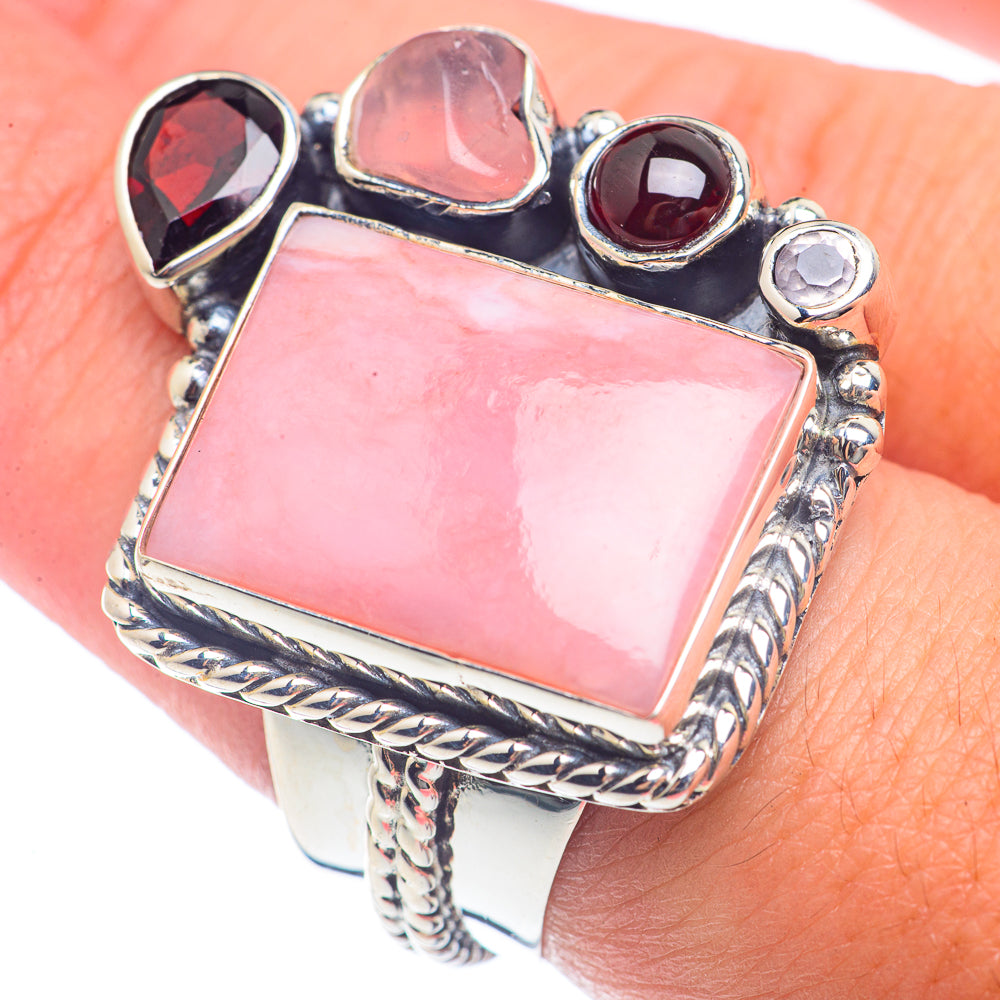 Pink Opal Rings handcrafted by Anasilvercos - RING72104