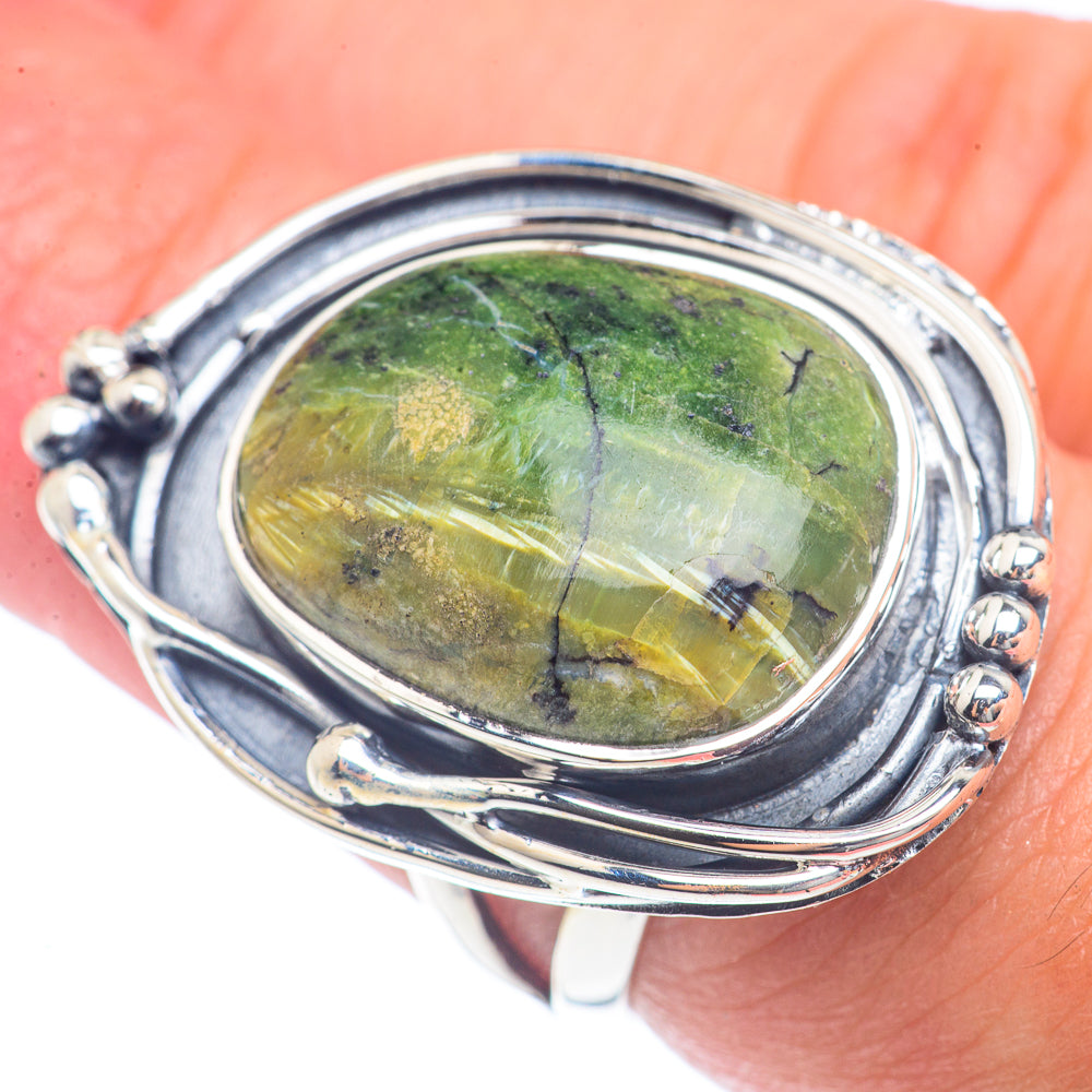 African Green Opal Rings handcrafted by Anasilvercos - RING72128