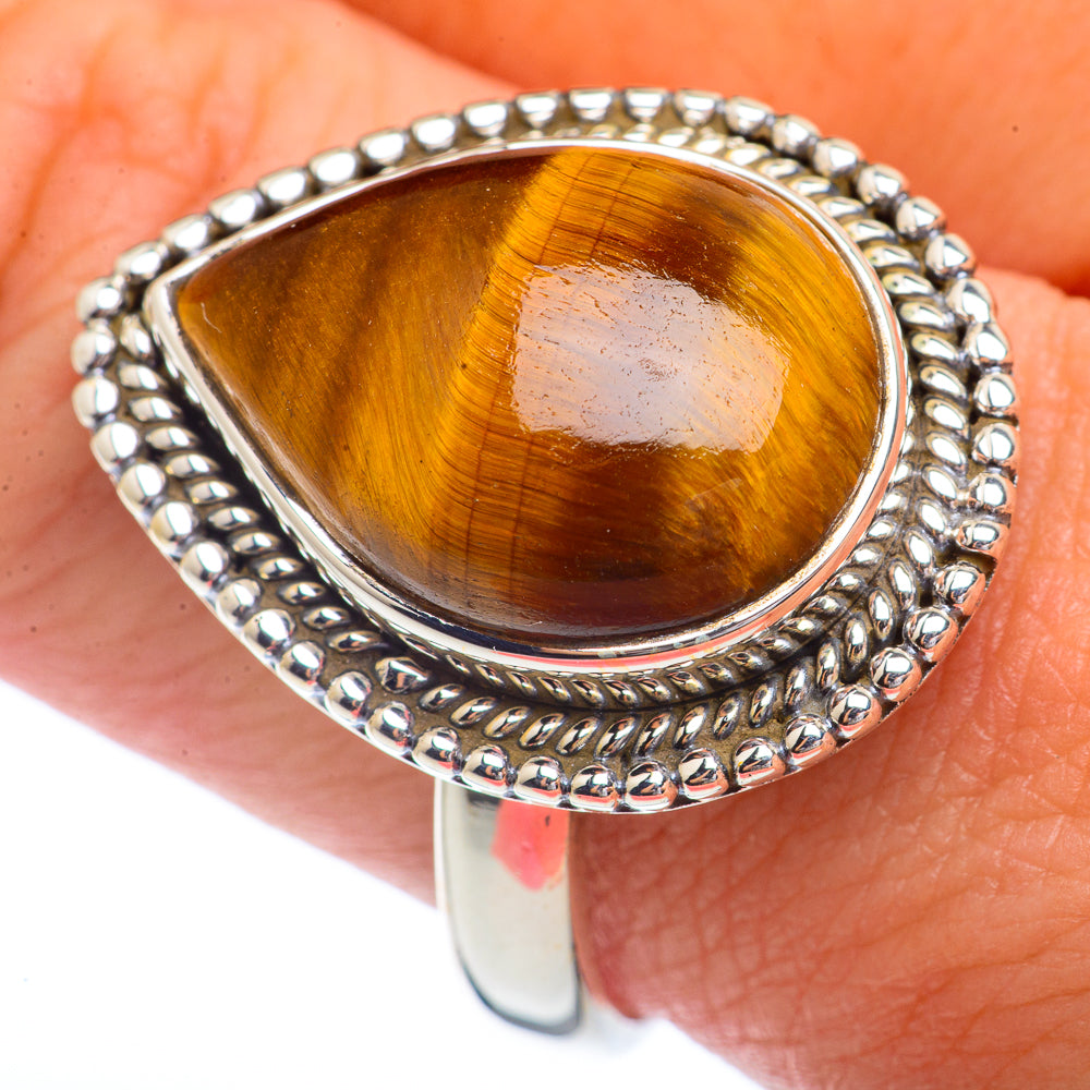 Tiger Eye Rings handcrafted by Anasilvercos - RING72147