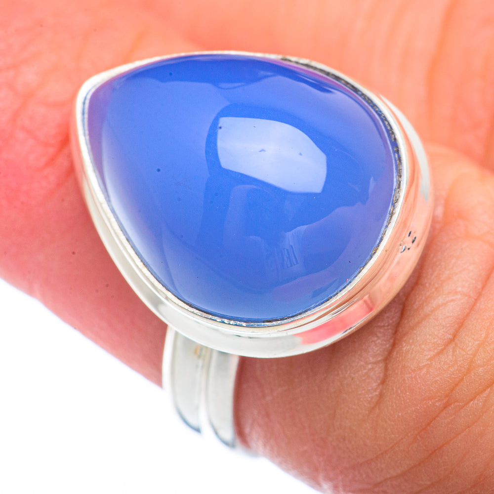 Aqua Chalcedony Rings handcrafted by Anasilvercos - RING72187