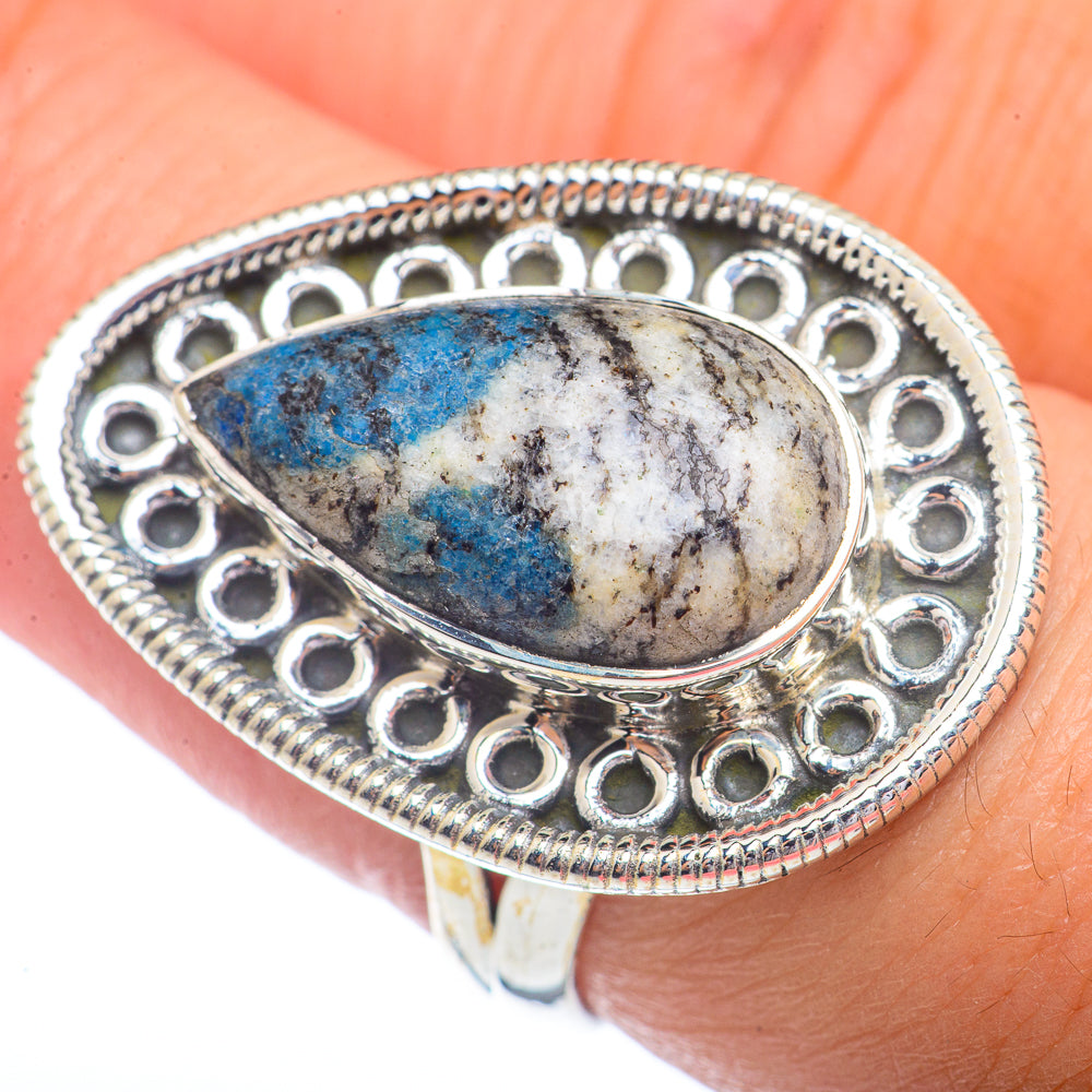 K2 Blue Azurite Rings handcrafted by Anasilvercos - RING72225