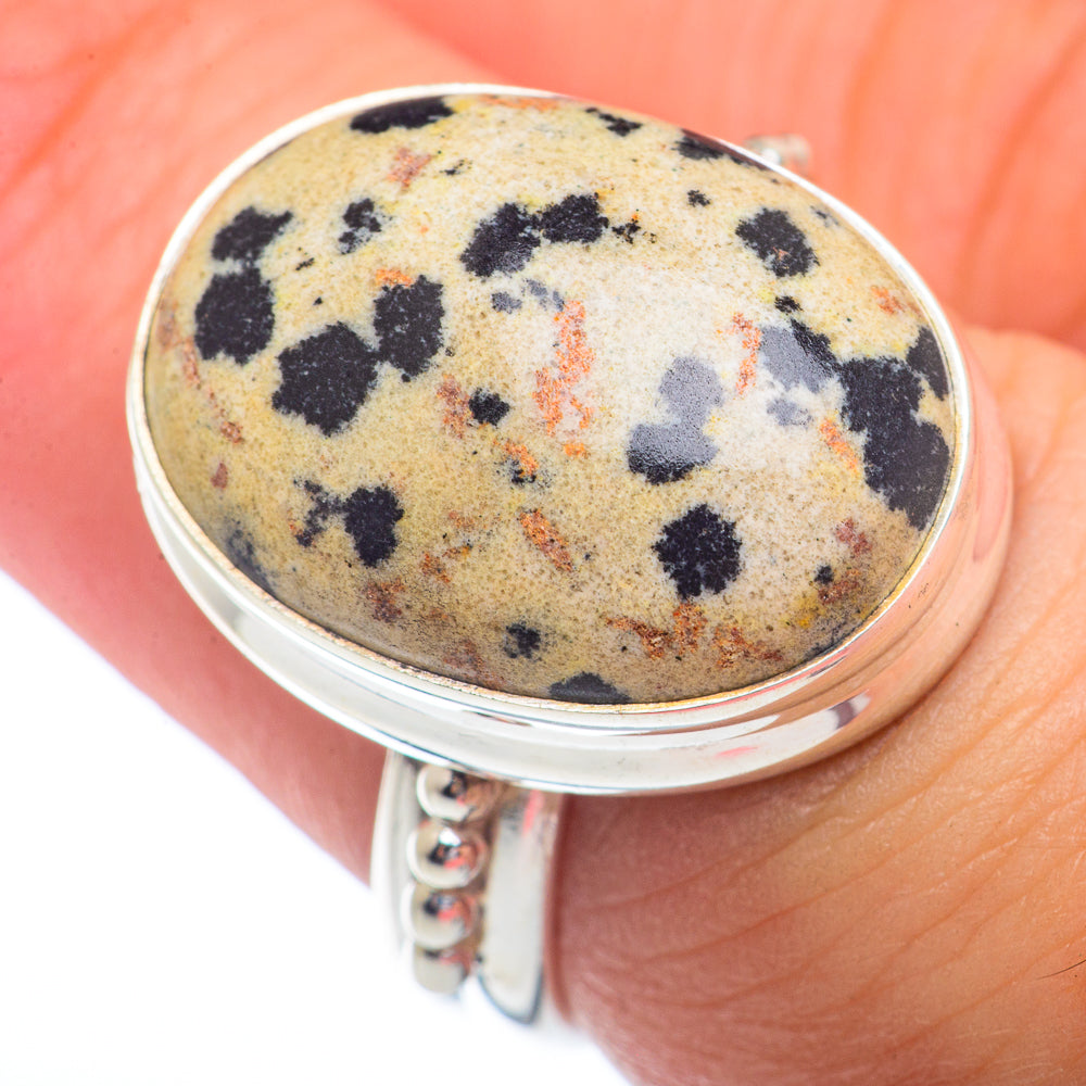 Dalmatian Jasper Rings handcrafted by Anasilvercos - RING72236