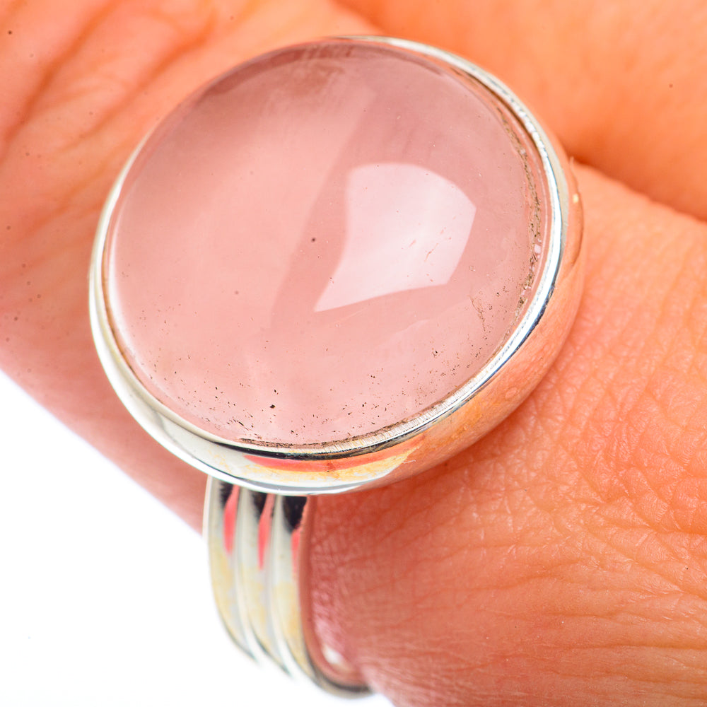 Rose Quartz Rings handcrafted by Anasilvercos - RING72240