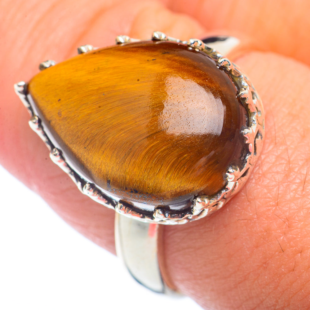 Tiger Eye Rings handcrafted by Anasilvercos - RING72317