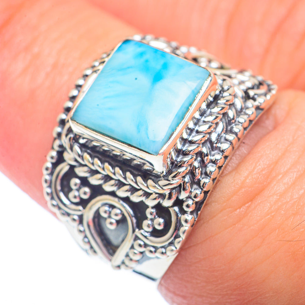 Larimar Rings handcrafted by Anasilvercos - RING72345