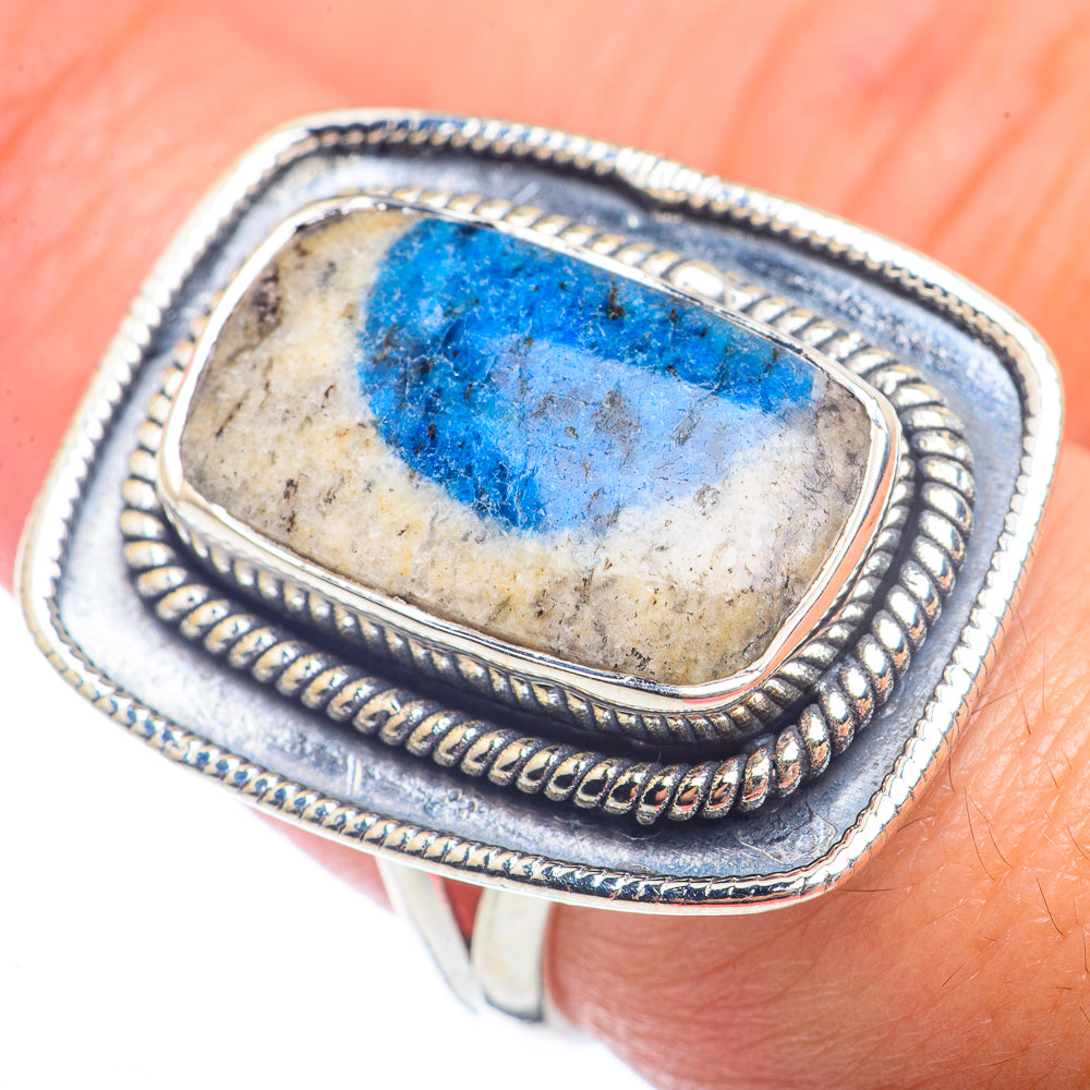 K2 Blue Azurite Rings handcrafted by Anasilvercos - RING72346