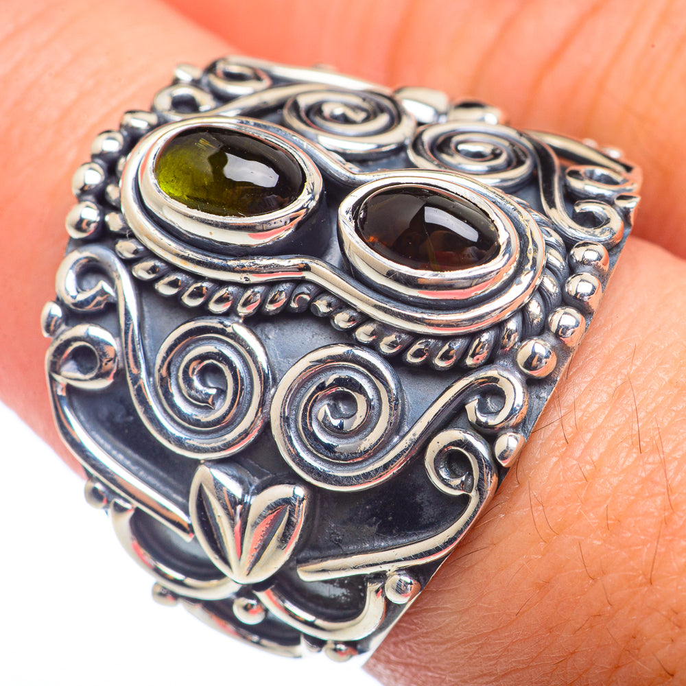 Green Tourmaline Rings handcrafted by Anasilvercos - RING72352