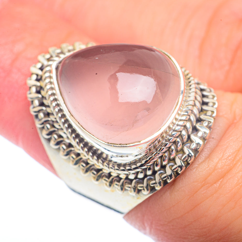 Rose Quartz Rings handcrafted by Anasilvercos - RING72361