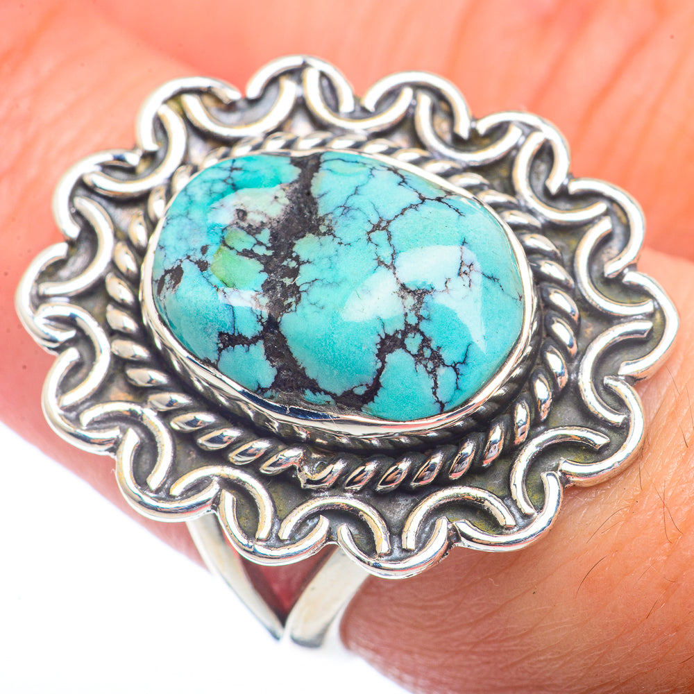 Tibetan Turquoise Rings handcrafted by Anasilvercos - RING72384