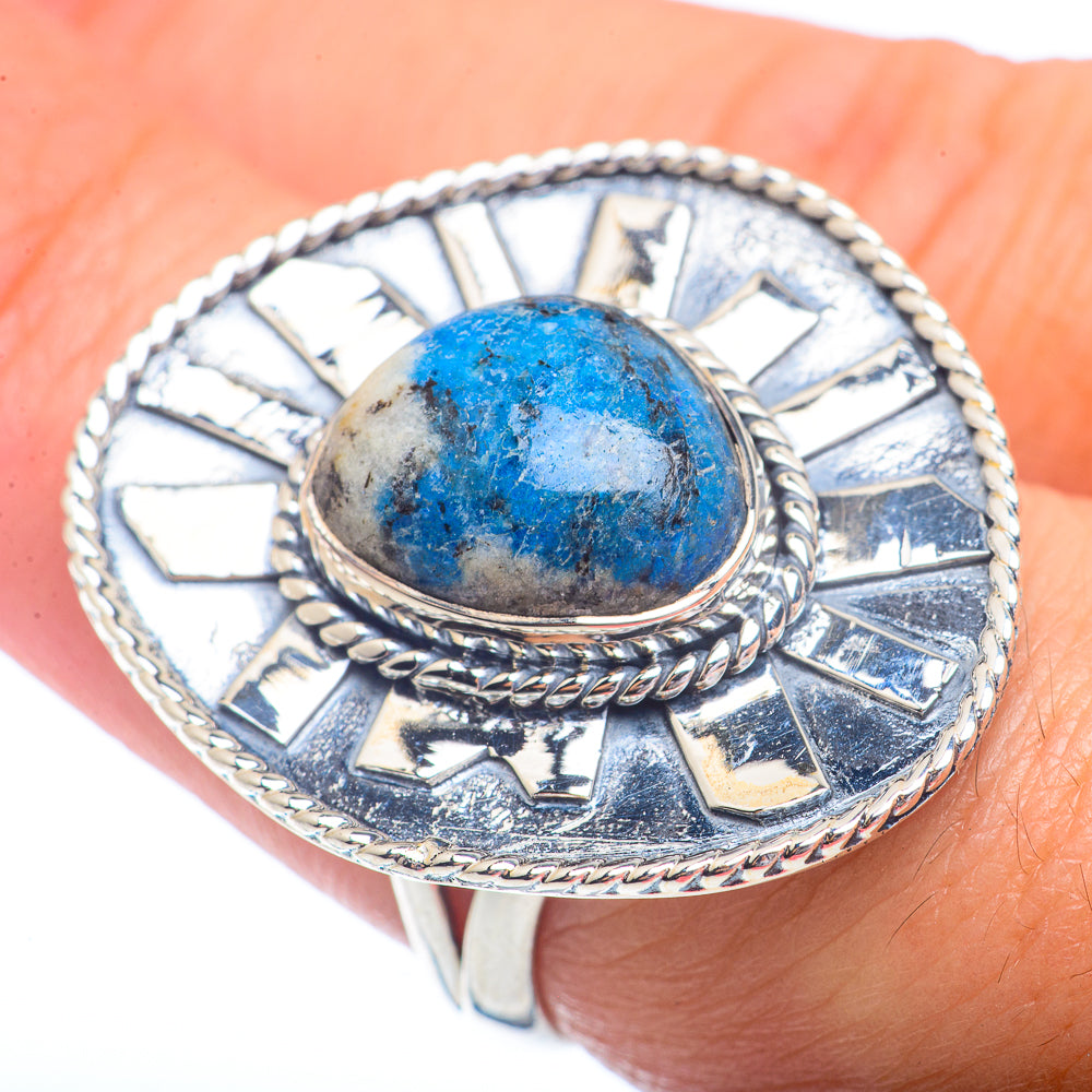K2 Blue Azurite Rings handcrafted by Anasilvercos - RING72408