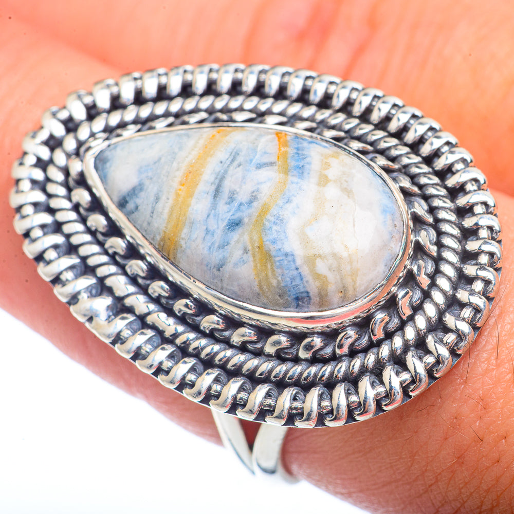 Blue Scheelite Rings handcrafted by Anasilvercos - RING72461