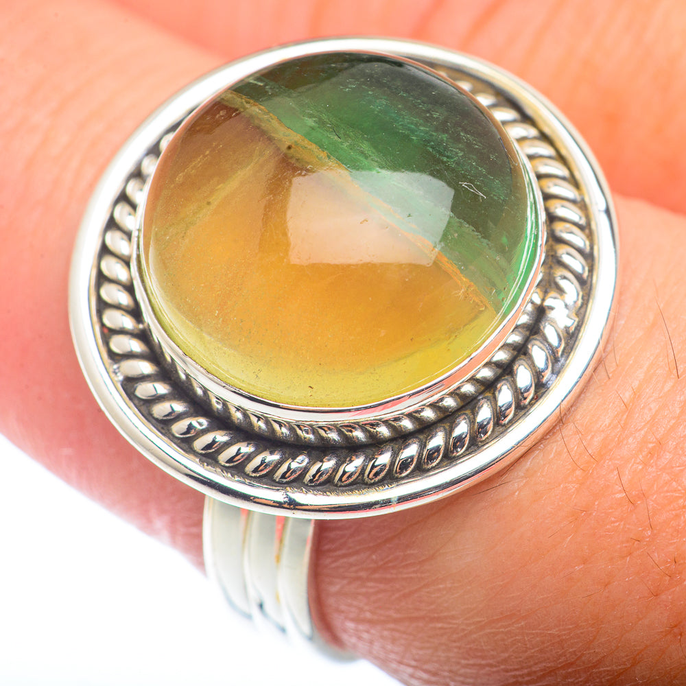 Green Fluorite Rings handcrafted by Anasilvercos - RING72477