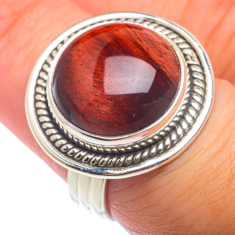 Red Tiger Eye Rings handcrafted by Anasilvercos - RING72529