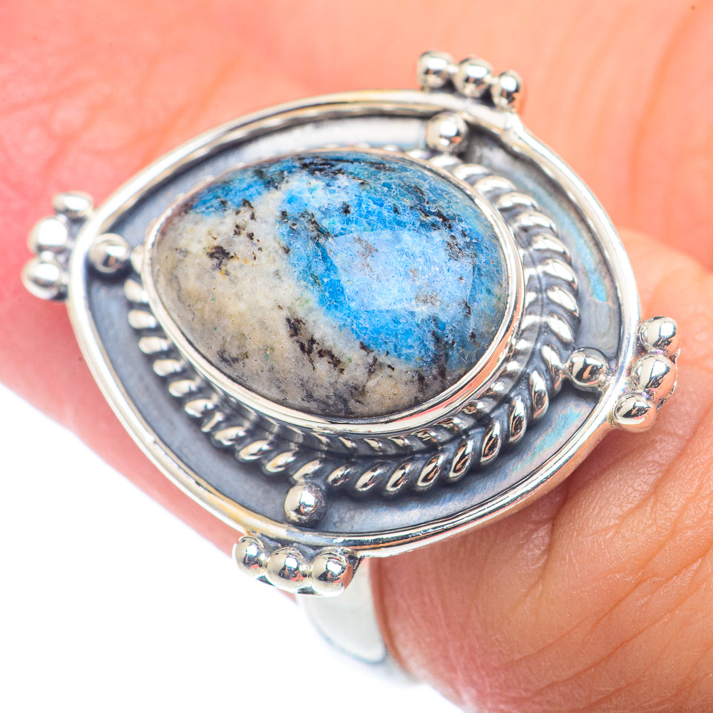 K2 Blue Azurite Rings handcrafted by Anasilvercos - RING72595