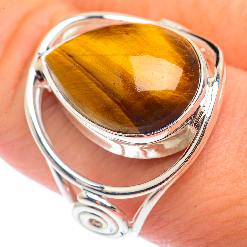 Tiger Eye Rings handcrafted by Anasilvercos - RING72609