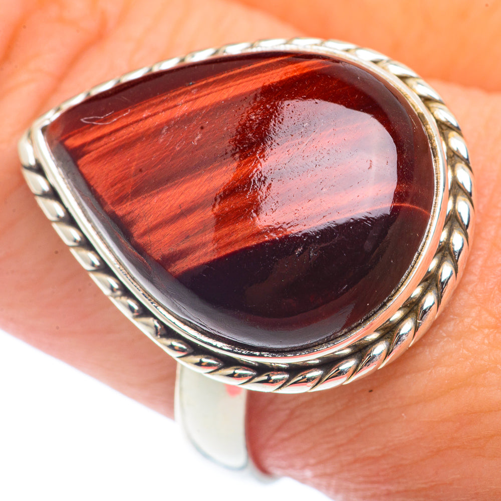 Red Tiger Eye Rings handcrafted by Anasilvercos - RING72610