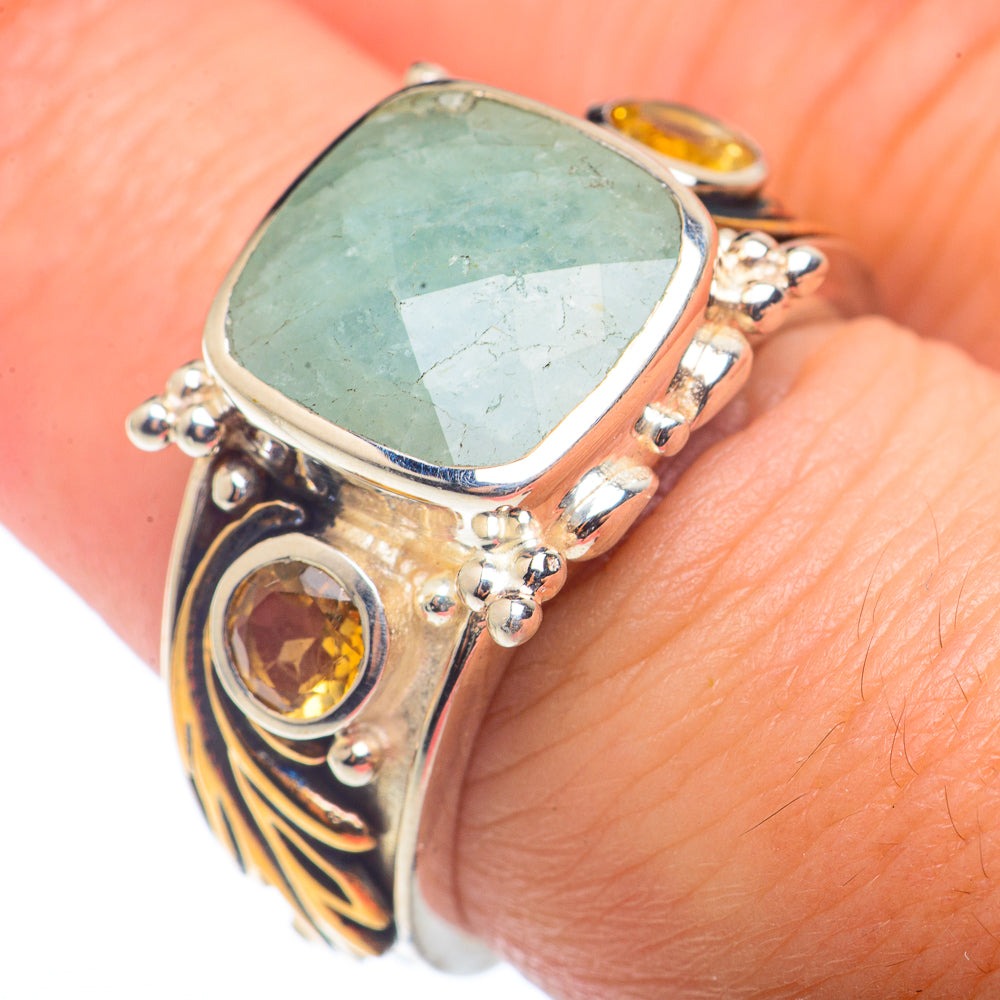 Peruvian Amazonite Rings handcrafted by Anasilvercos - RING72644