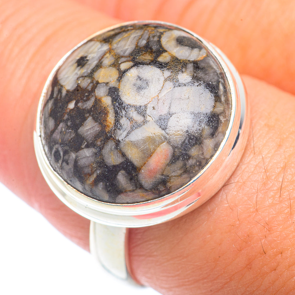 Crinoid Fossil Rings handcrafted by Anasilvercos - RING72648