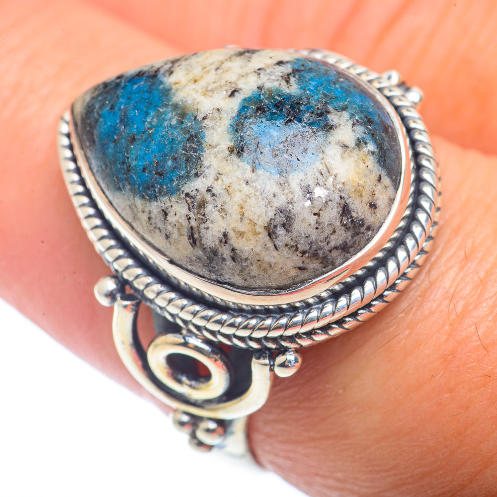 K2 Blue Azurite Rings handcrafted by Anasilvercos - RING72675