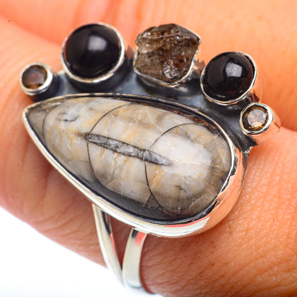 Orthoceras Fossil Rings handcrafted by Anasilvercos - RING72775