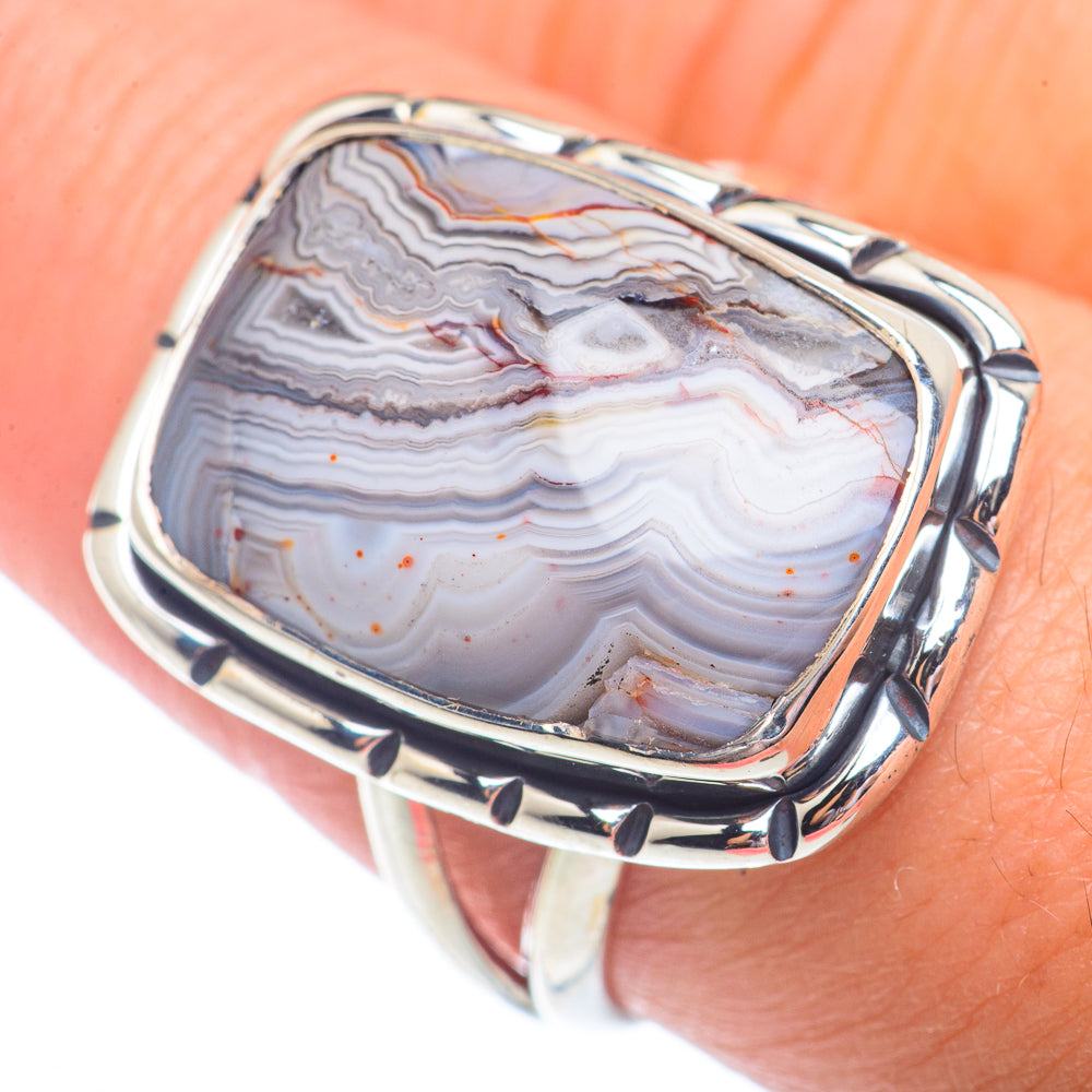 Laguna Lace Agate Rings handcrafted by Anasilvercos - RING72898