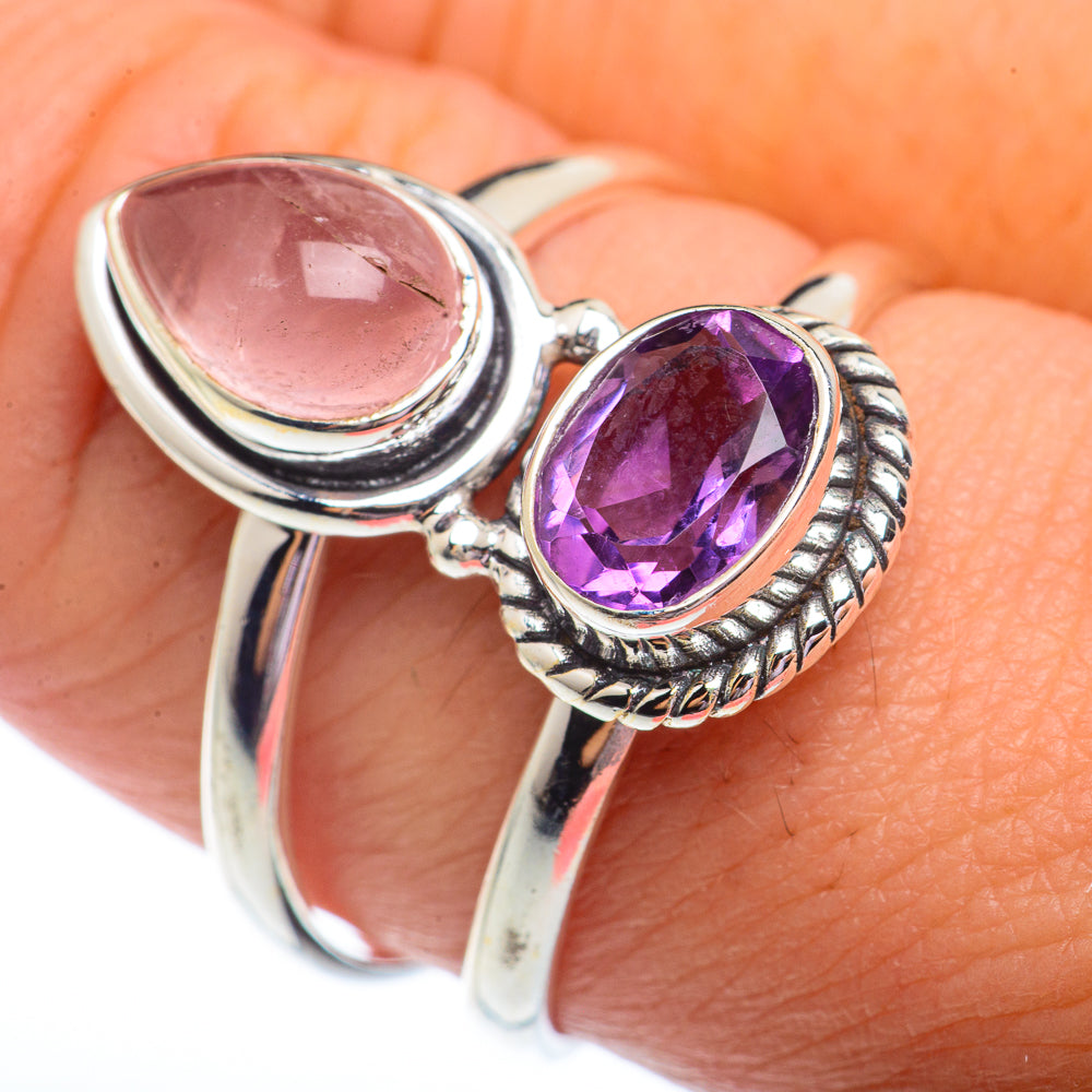 Rose Quartz Rings handcrafted by Anasilvercos - RING72924