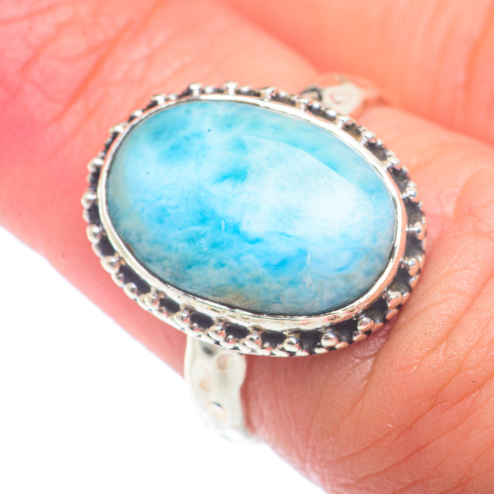 Larimar Rings handcrafted by Anasilvercos - RING73014