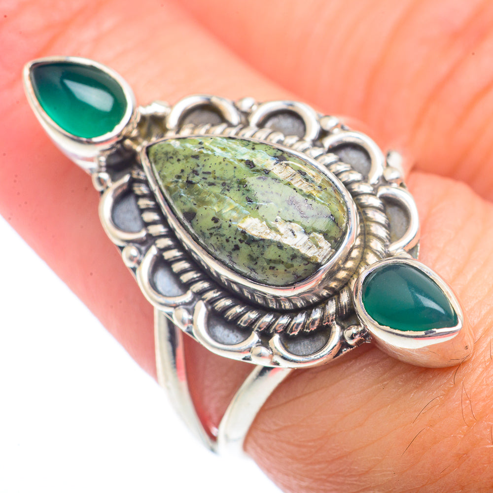 African Green Opal Rings handcrafted by Anasilvercos - RING73016