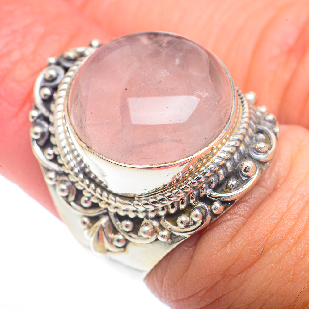 Rose Quartz Rings handcrafted by Anasilvercos - RING73023