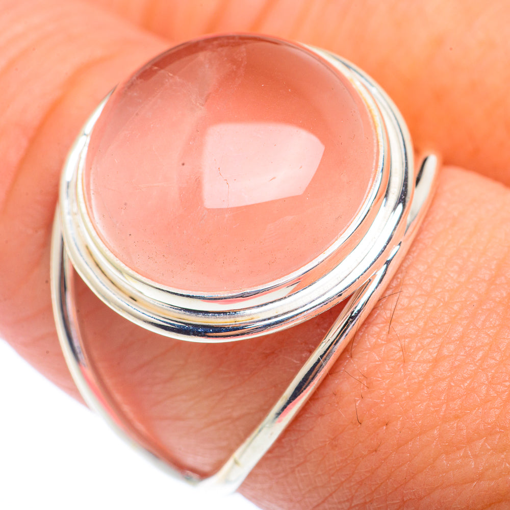 Rose Quartz Rings handcrafted by Anasilvercos - RING73025