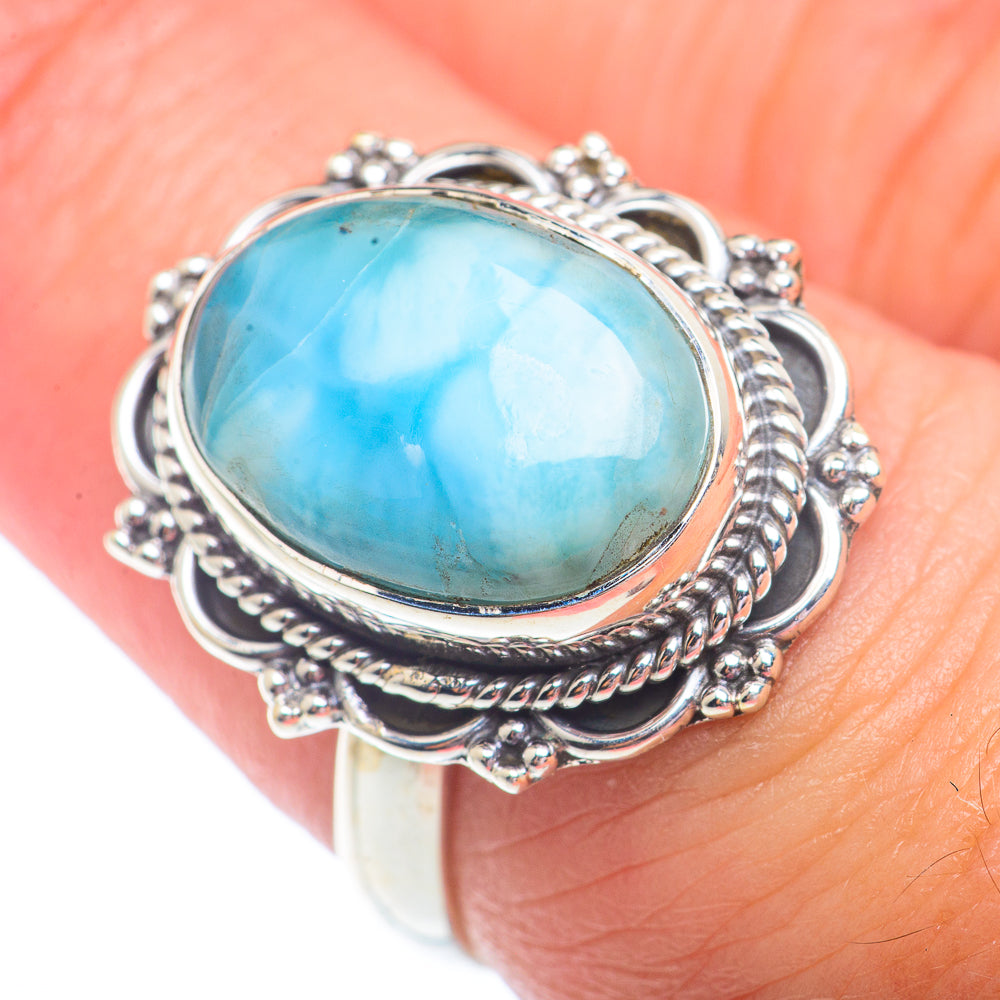 Larimar Rings handcrafted by Anasilvercos - RING73043