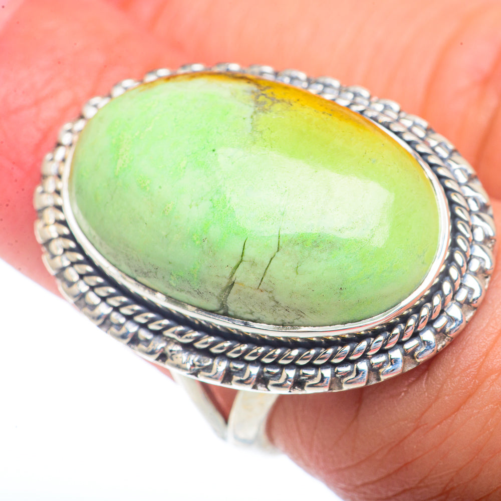 Lemon Chrysoprase Rings handcrafted by Anasilvercos - RING73056