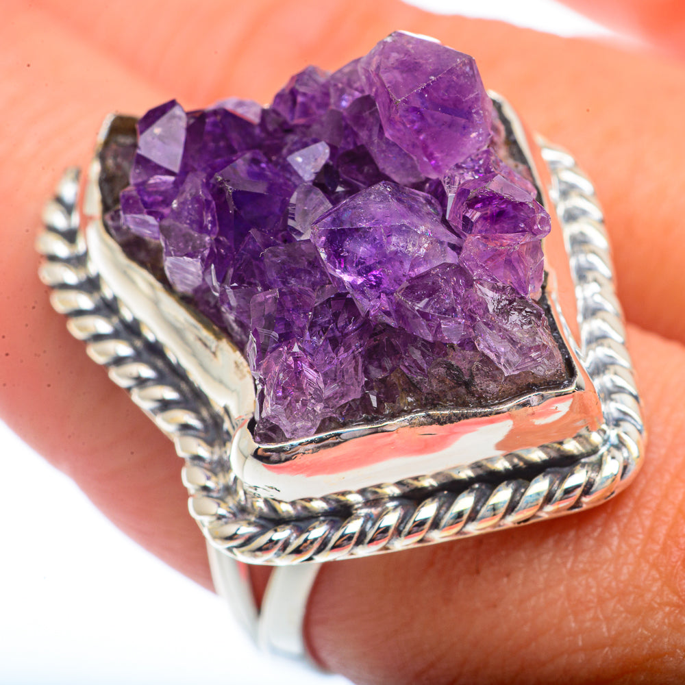 Amethyst Crystal Rings handcrafted by Anasilvercos - RING73071