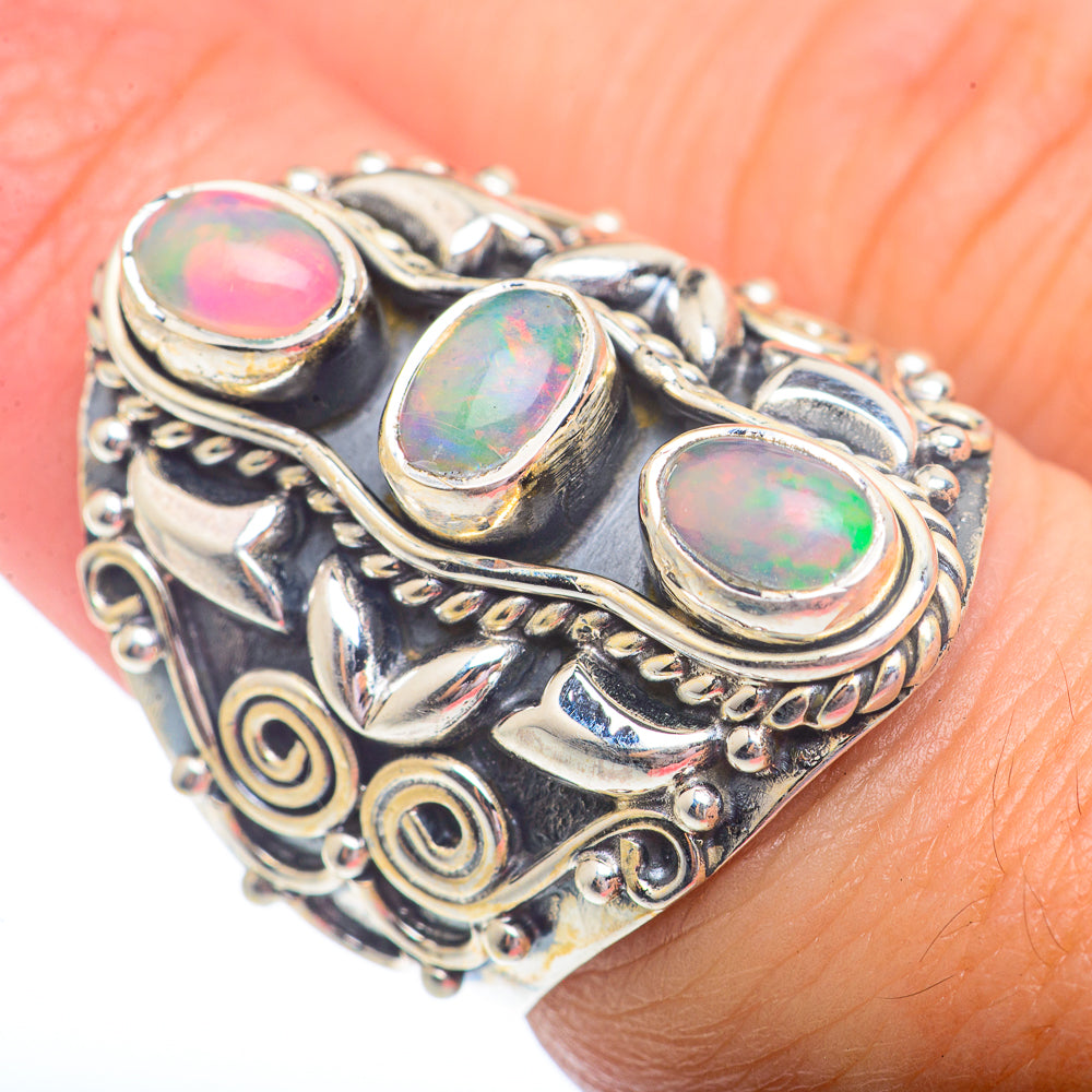 Ethiopian Opal Rings handcrafted by Anasilvercos - RING73086