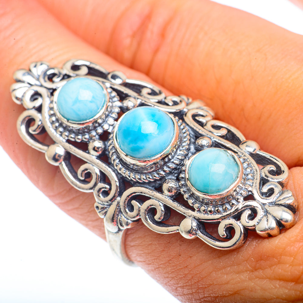 Larimar Rings handcrafted by Anasilvercos - RING73090