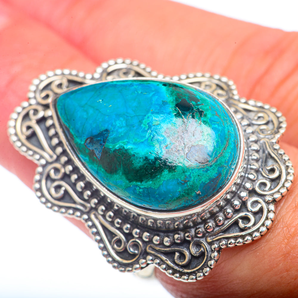 Chrysocolla Rings handcrafted by Anasilvercos - RING73095