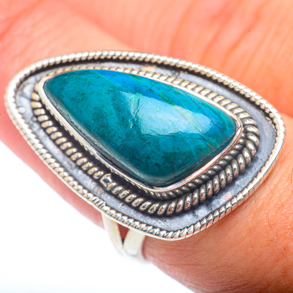 Chrysocolla Rings handcrafted by Anasilvercos - RING73103