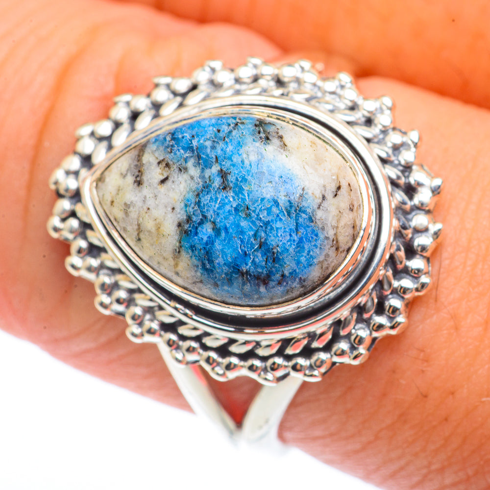 K2 Blue Azurite Rings handcrafted by Anasilvercos - RING73140
