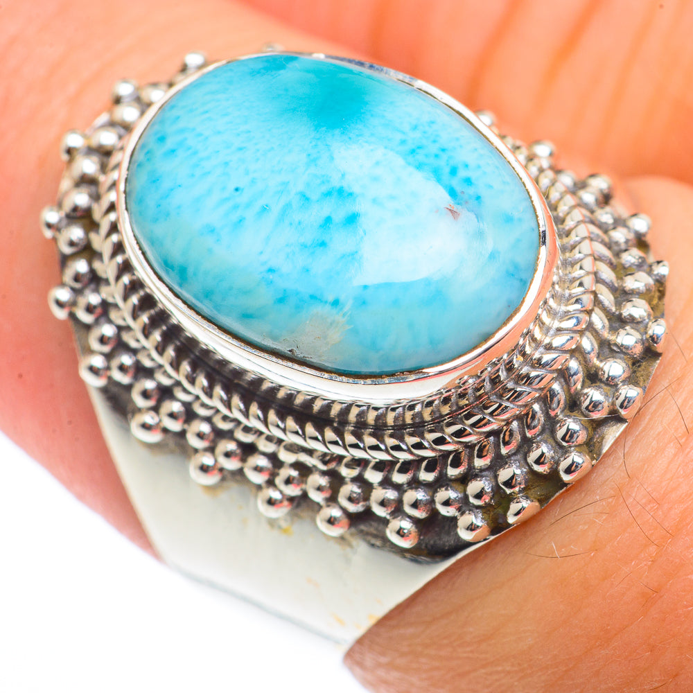 Larimar Rings handcrafted by Anasilvercos - RING73141