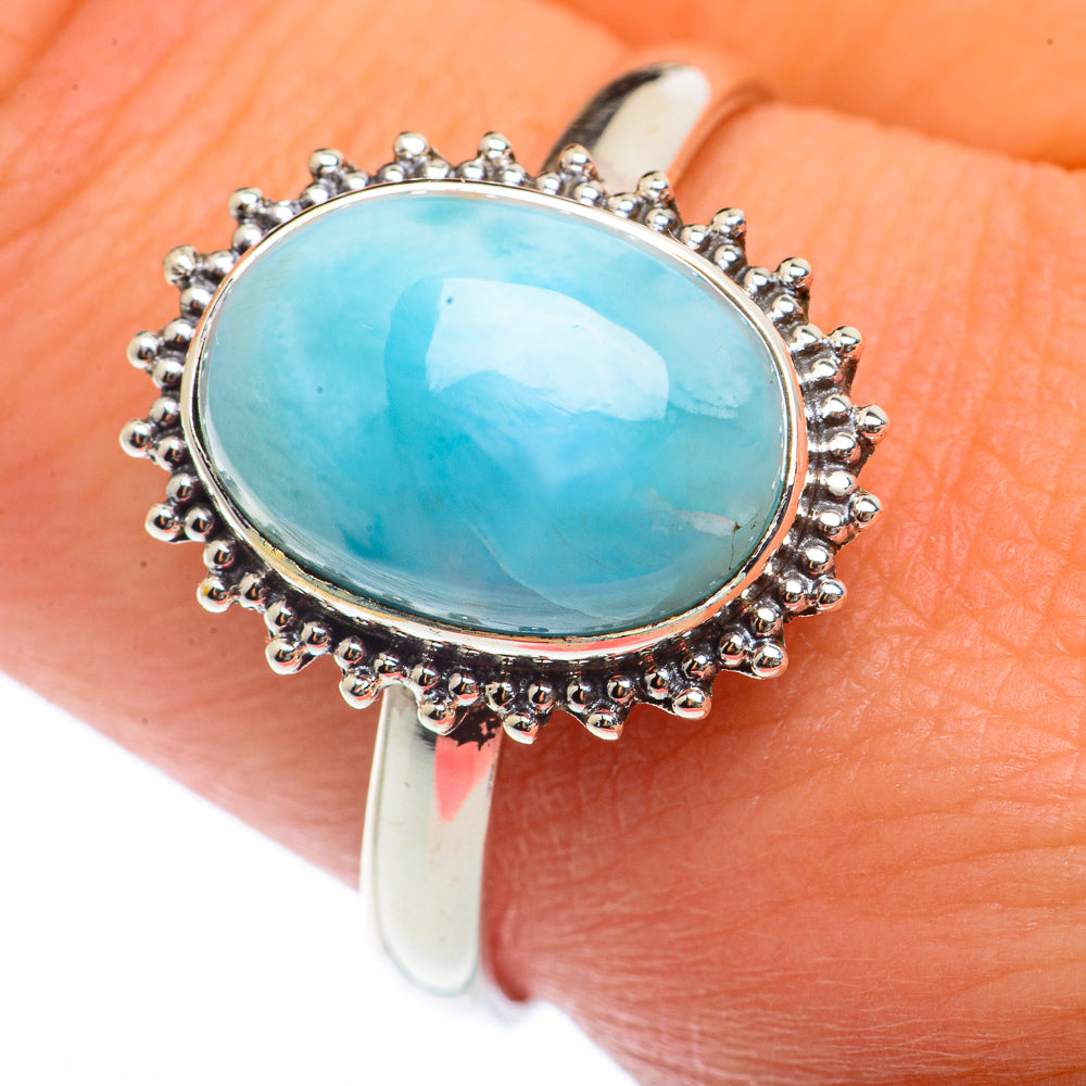 Larimar Rings handcrafted by Anasilvercos - RING73147